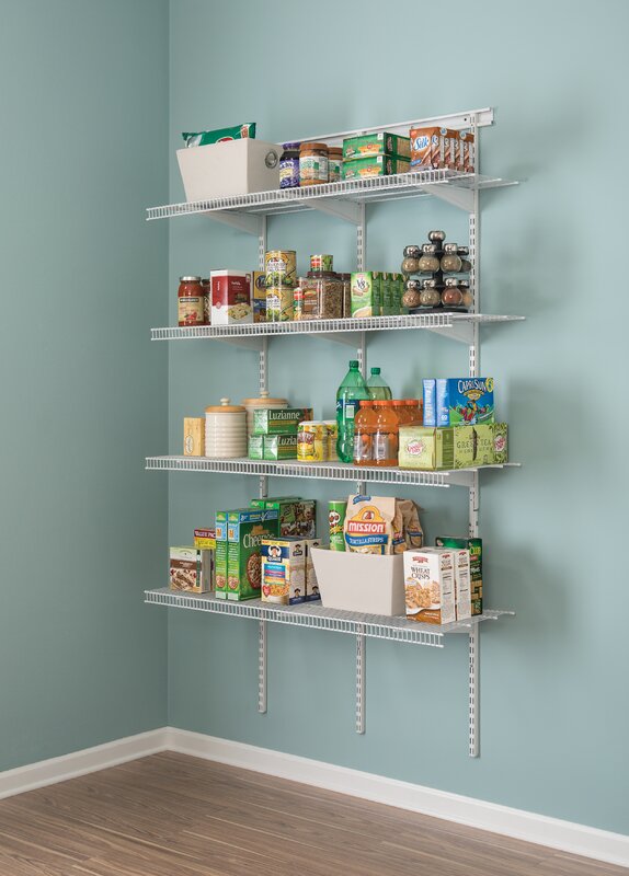 Closetmaid Shelftrack 48 W Pantry Wall Shelf And Reviews Wayfair